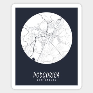 Podgorica, Montenegro City Map - Full Moon Sticker